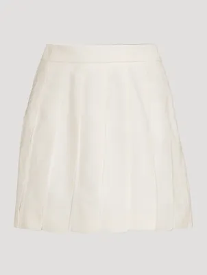 Pleated Linen Mini Skirt