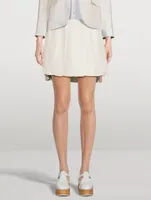 Pleated Linen Mini Skirt