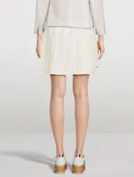 Pleated Linen Mini Skirt
