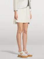 Pleated Linen Mini Skirt