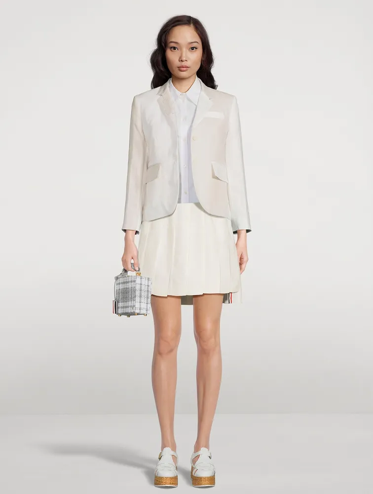 Pleated Linen Mini Skirt