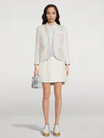 Pleated Linen Mini Skirt