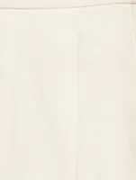 Pleated Linen Mini Skirt