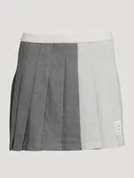 Funmix Textured Cotton Pleated Mini Skirt