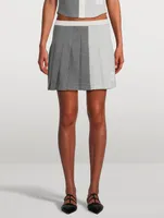 Funmix Textured Cotton Pleated Mini Skirt