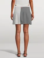 Funmix Textured Cotton Pleated Mini Skirt