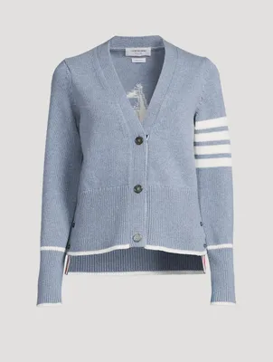 Sailboat Jacquard Wool Cardigan