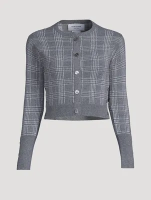 Cropped Cashmere Cardigan Prince Of Wales Check