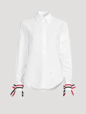 Cotton Oxford Shirt With Scarf Cuff