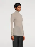 Ribbed Jersey Turtleneck