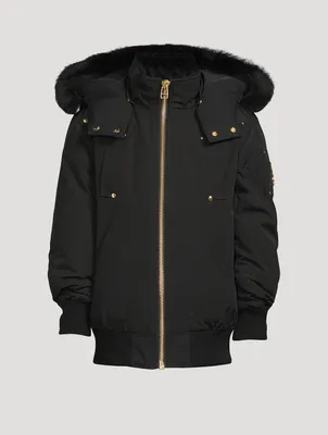 Unisex Gold Shearling Bomber Jacket