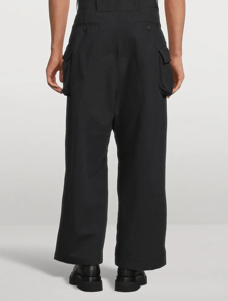 Wide-Leg Cargo Pants