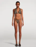 Reversible Ruched Bikini Top Leopard Print