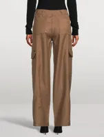 AG x Emrata Amia Wool Wide-Leg Pants