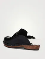 Shearling-Lined Leather Clogs