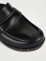 Shearling-Lined Leather Clogs