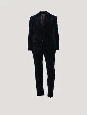 Atticus Pinstripe Velvet Two-Piece Suit