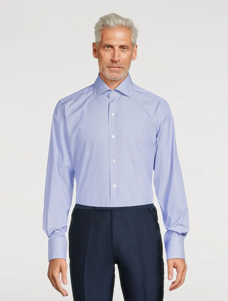 Poplin Slim-Fit Shirt Striped Print