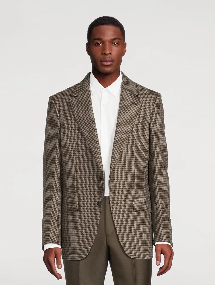 Atticus Wool And Mohair Jacket In Houndstooth Print