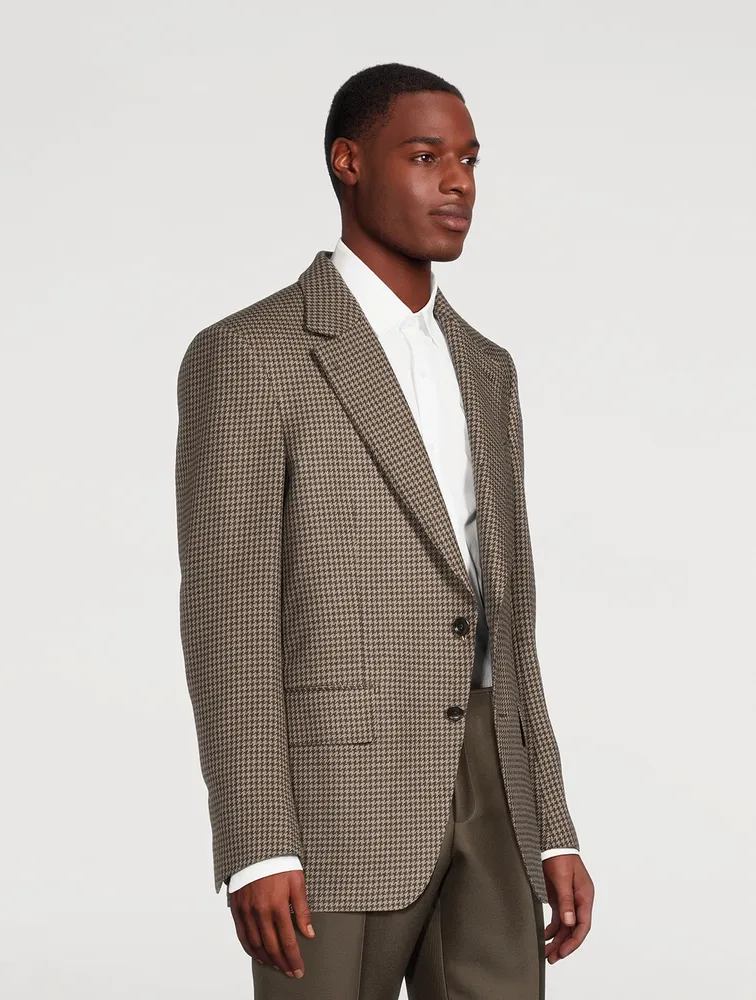Atticus Wool And Mohair Jacket In Houndstooth Print