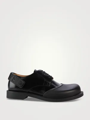 Leather And Rubber Laced Loafers