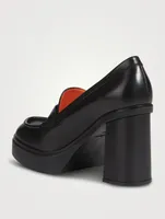 Libra Leather Block-Heel Loafers