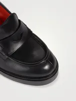 Libra Leather Block-Heel Loafers
