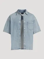 Cotton Short-Sleeve Denim Jacket