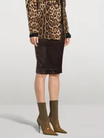 Rib-Knit Patent Leather Sock Boots