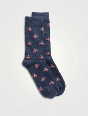 Organic Cotton Socks In Lobster Pattern