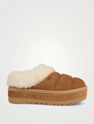 Tazzlita Suede And Sheepskin Platform Slippers