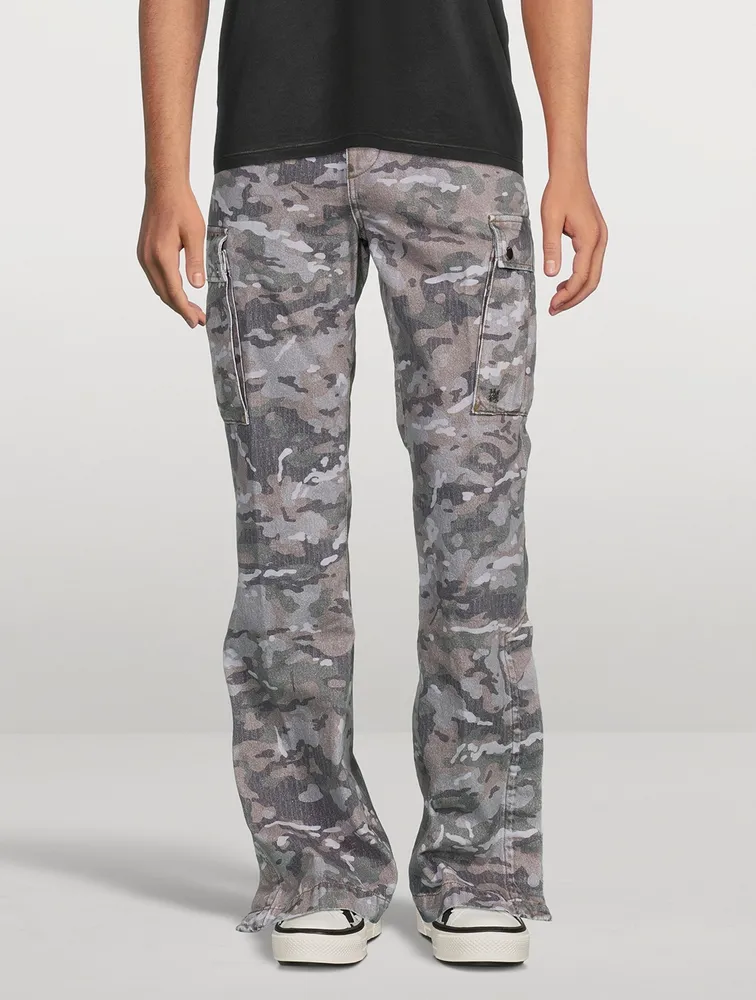 M65 Camo Cargo Kick Flare Jeans