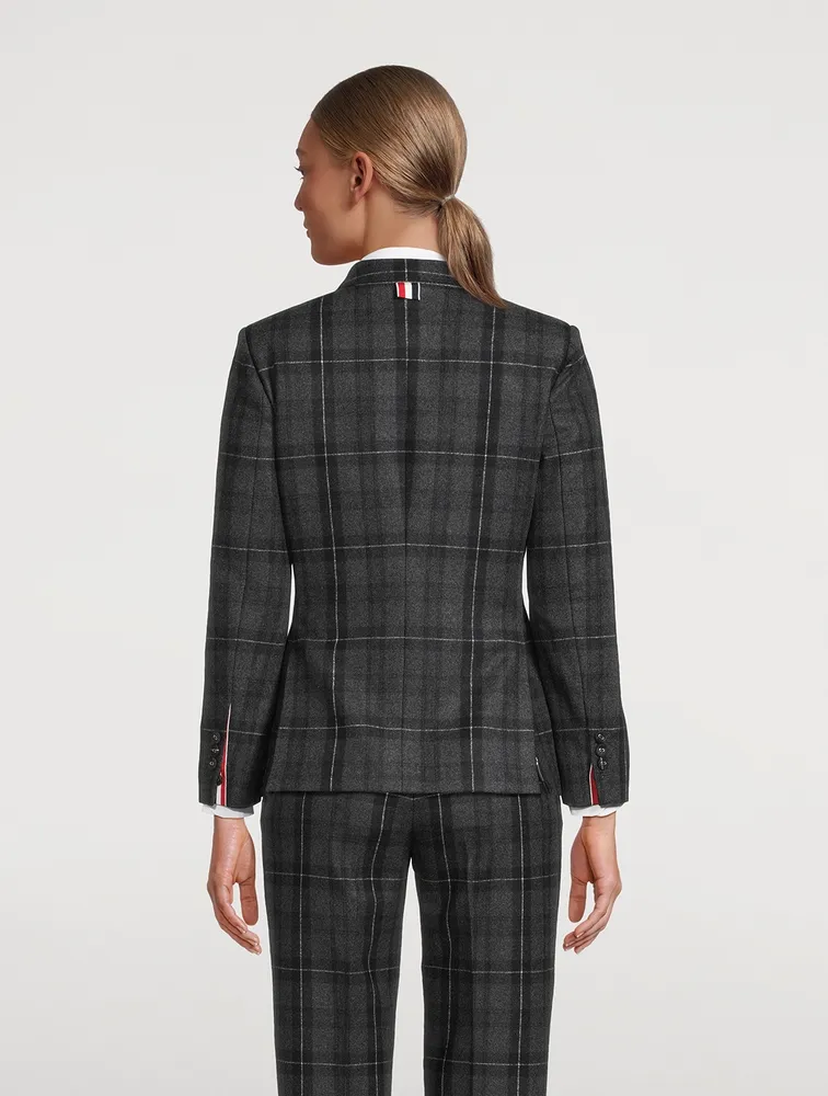 Wool And Cashmere Flannel Blazer Check Print