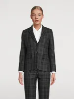 Wool And Cashmere Flannel Blazer Check Print