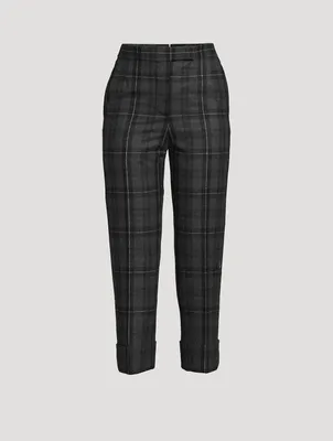 Wool And Cashmere Flannel Trousers Check Print