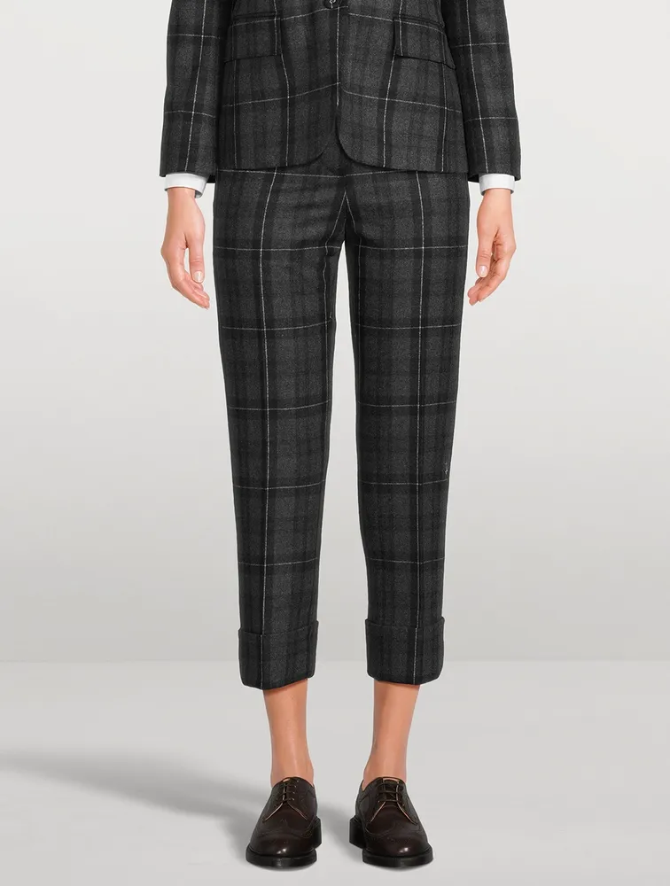 Wool And Cashmere Flannel Trousers Check Print