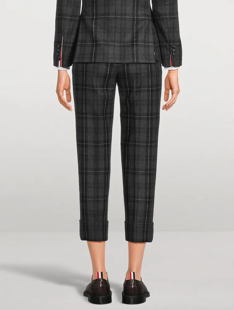 Wool And Cashmere Flannel Trousers Check Print