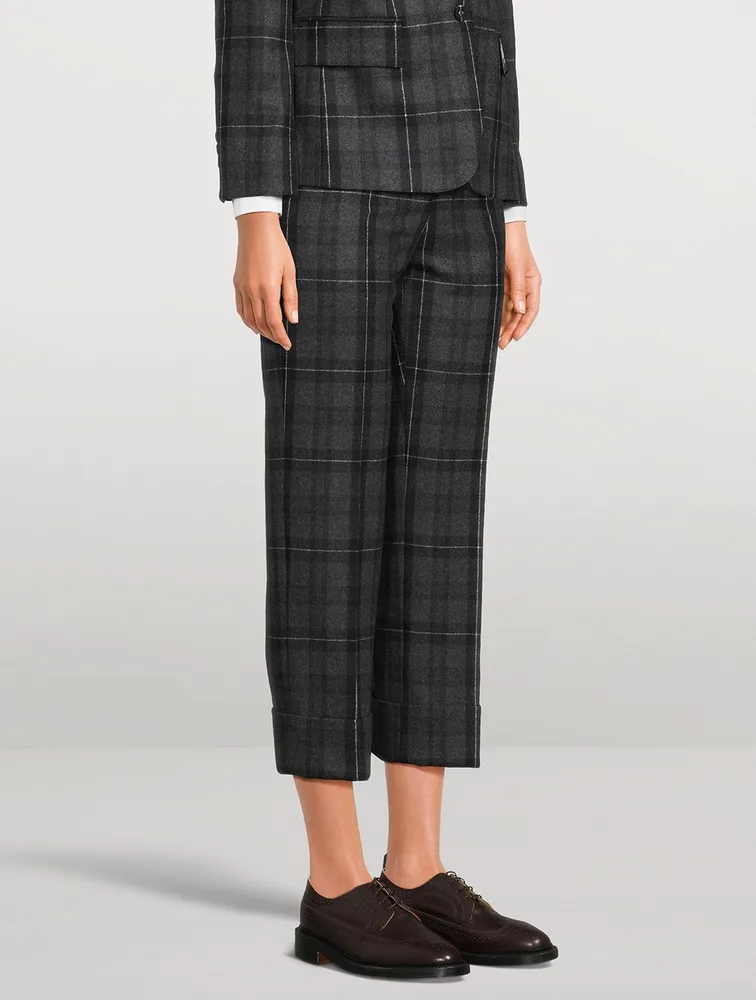 Wool And Cashmere Flannel Trousers Check Print