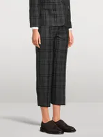 Wool And Cashmere Flannel Trousers Check Print