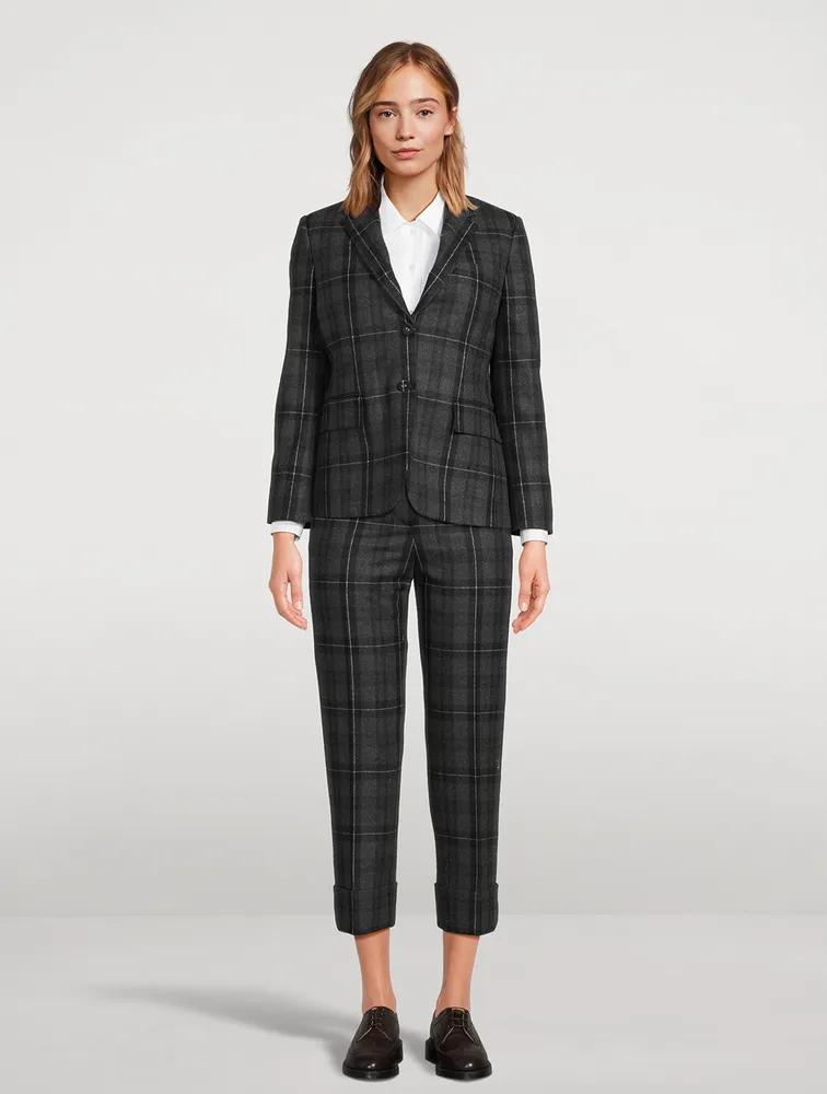 Wool And Cashmere Flannel Trousers Check Print