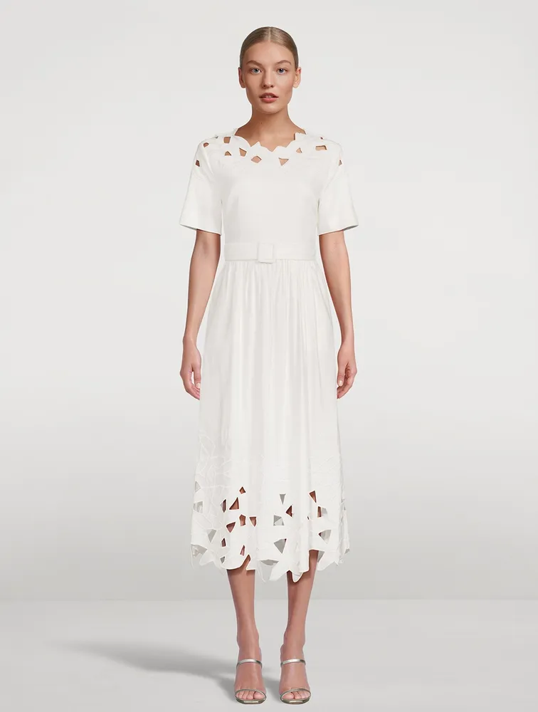 Jilly Linen-Blend Belted Midi Dress