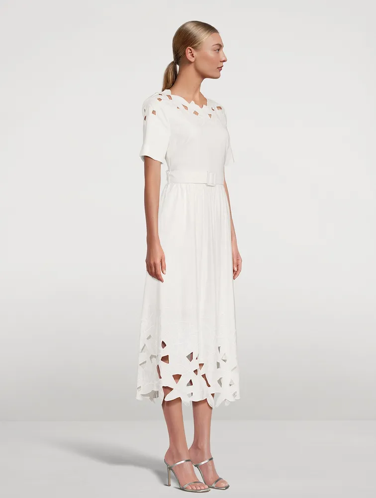 Jilly Linen-Blend Belted Midi Dress