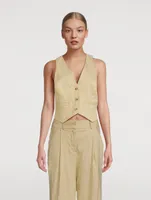 Deb Linen-Blend Vest