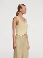 Deb Linen-Blend Vest