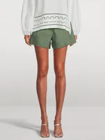 Kermit Linen-Blend Belted Shorts