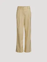 Tavar Linen-Blend Wide-Leg Pants