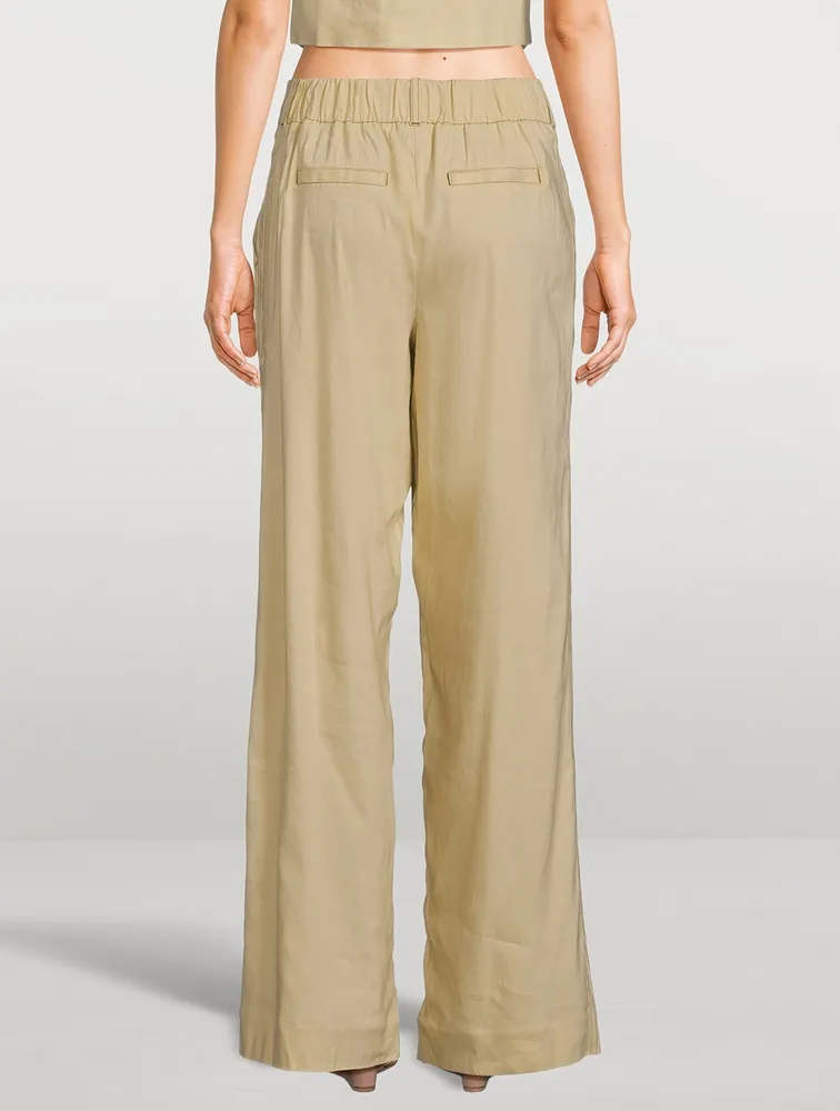 Tavar Linen-Blend Wide-Leg Pants