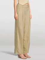 Tavar Linen-Blend Wide-Leg Pants