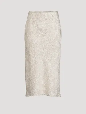 Separ Silk-Blend Floral Midi Skirt