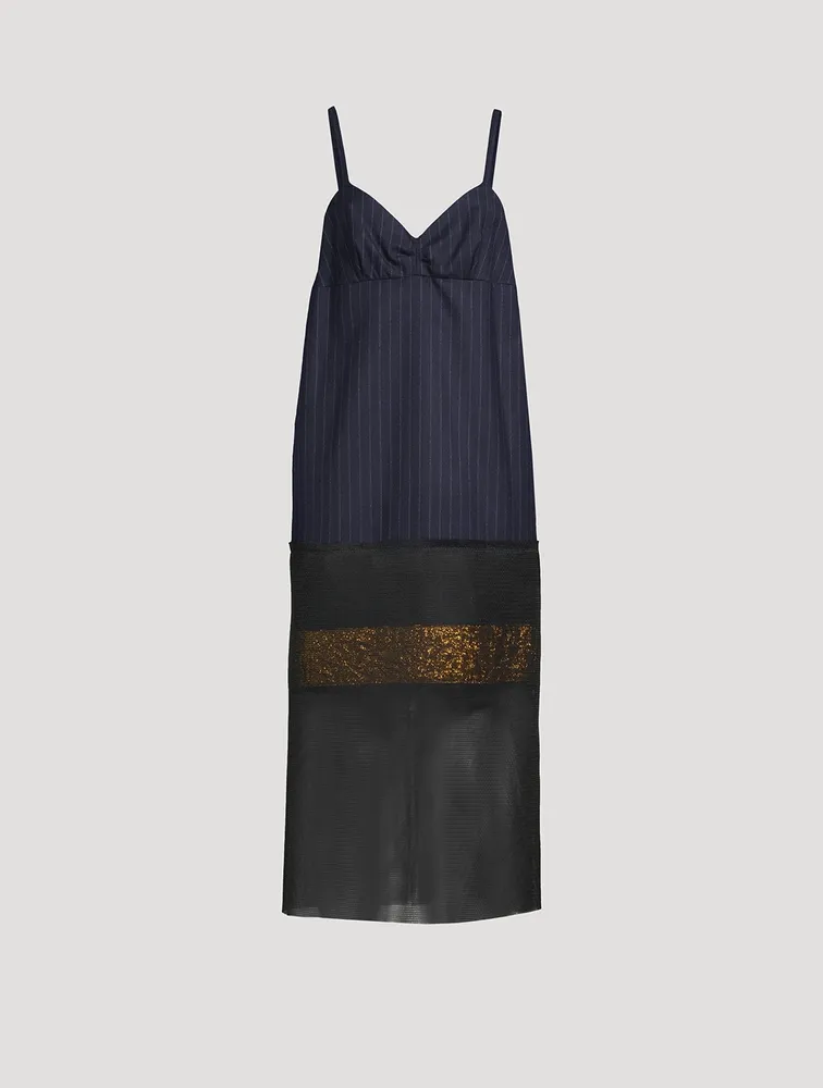 Damiana Mixed-Media Slip Dress